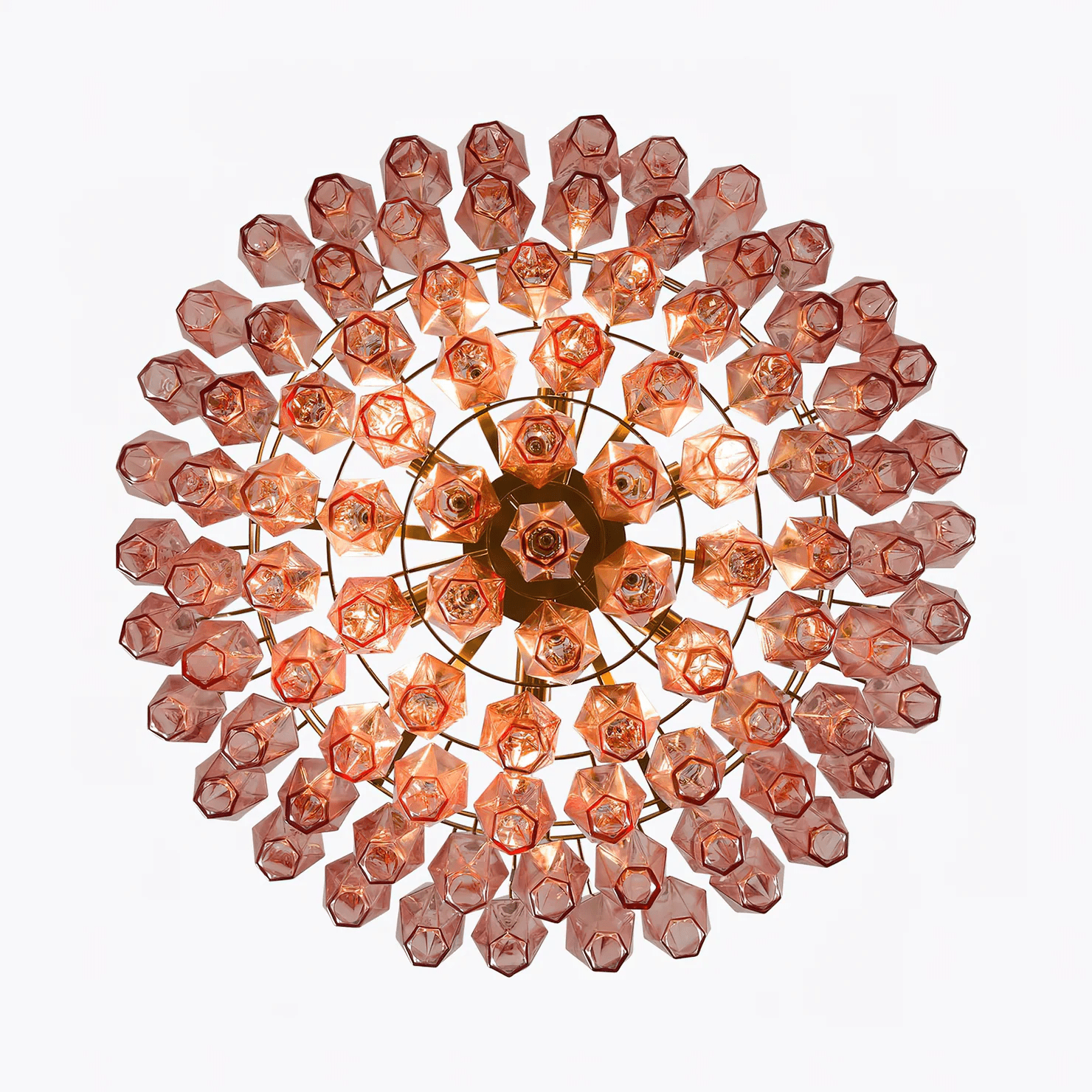 Murano Poliedri Pink Polygon Drop Chandelier product image
