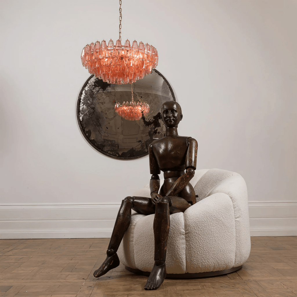 Murano Poliedri Pink Polygon Drop Chandelier product image