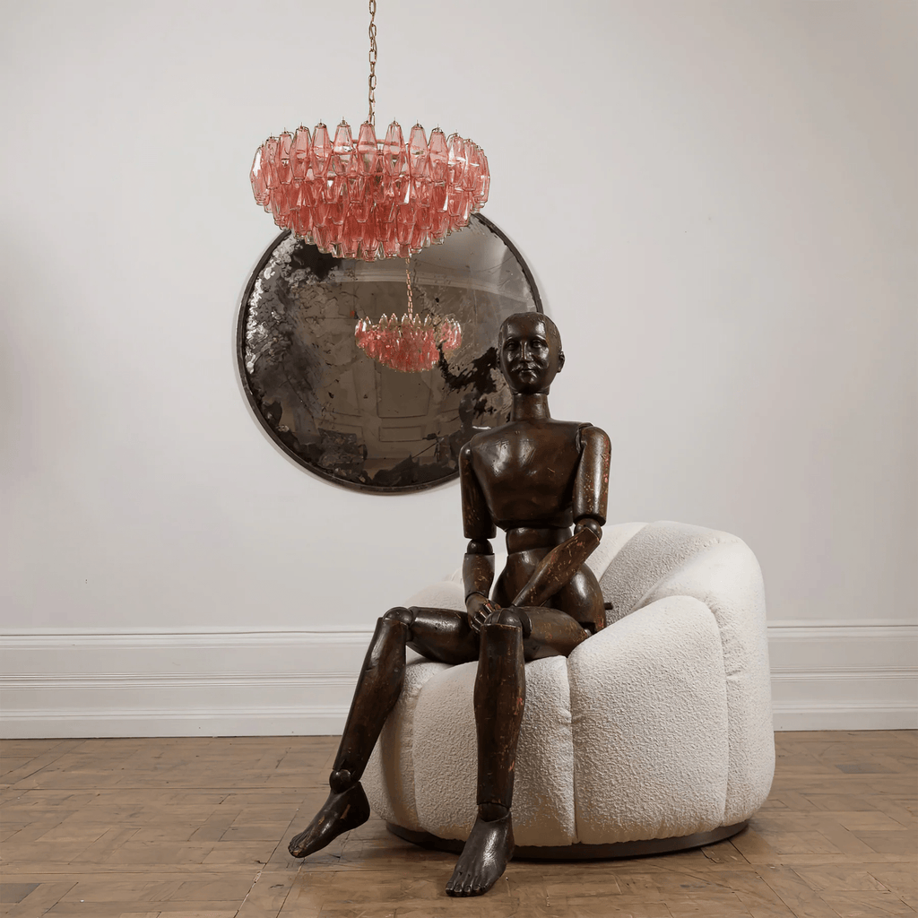 Murano Poliedri Pink Polygon Drop Chandelier product image