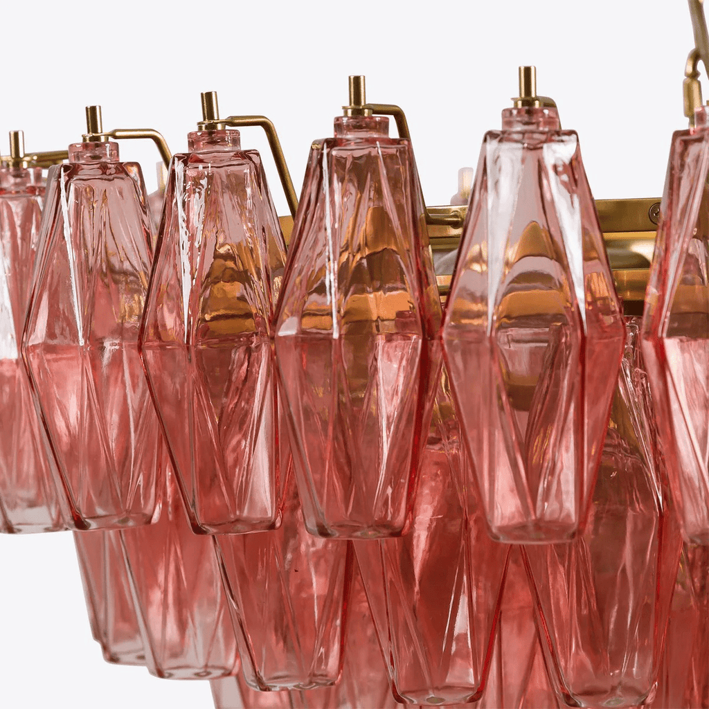 Murano Poliedri Pink Polygon Drop Chandelier product image