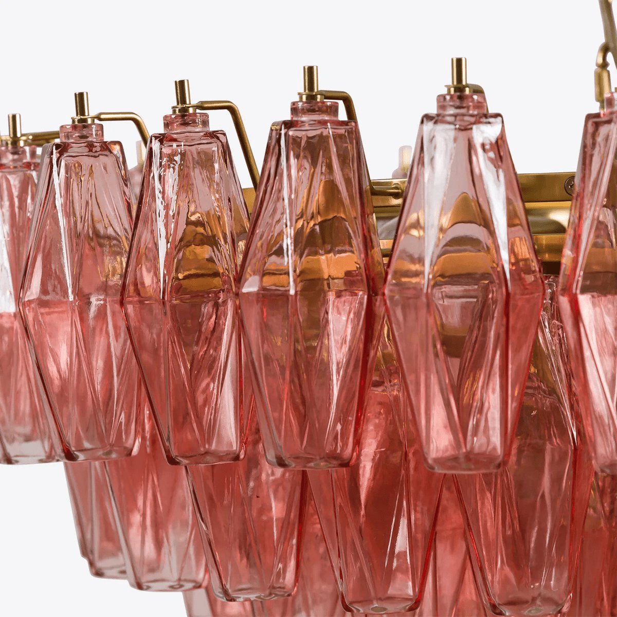 Murano Poliedri Pink Polygon Drop Chandelier product image