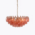 Murano Poliedri Pink Polygon Drop Chandelier product image