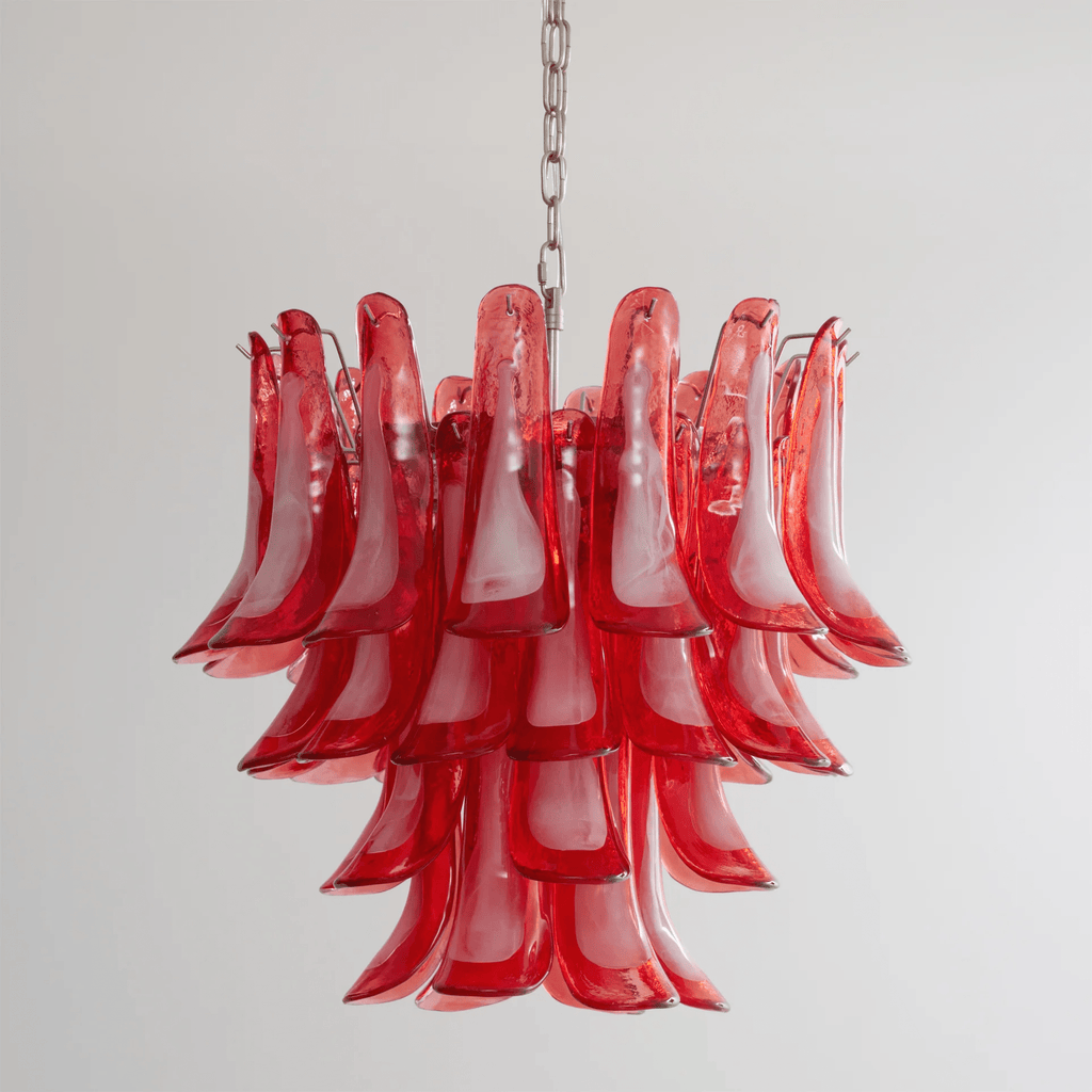 Crimson Glass Petals Chandelier Glass lighting by Bling Lighting Studio