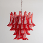 Crimson Glass Petals Chandelier Glass lighting by Bling Lighting Studio