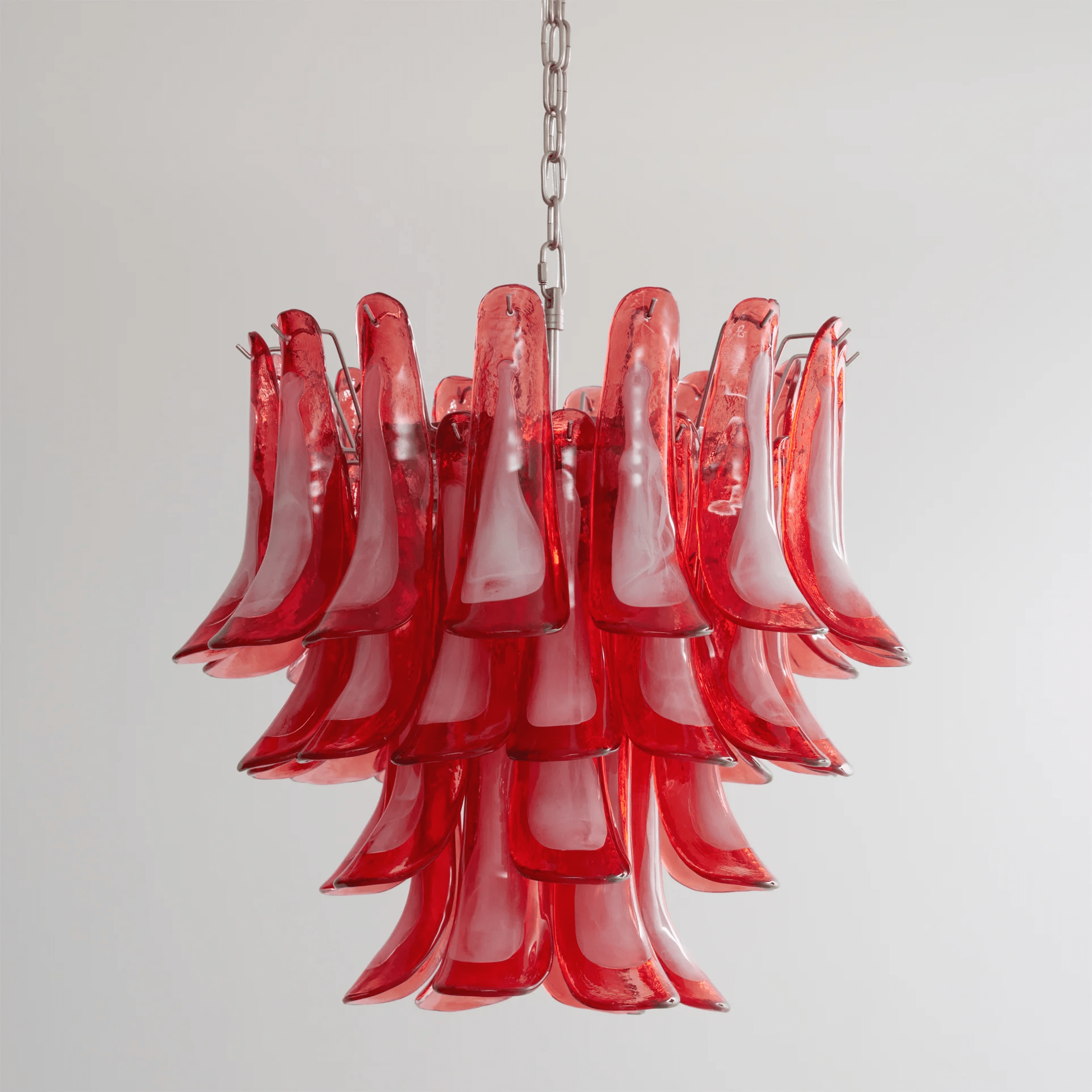 Crimson Glass Petals Chandelier Glass lighting by Bling Lighting Studio