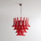 Crimson Glass Petals Chandelier Glass lighting by Bling Lighting Studio