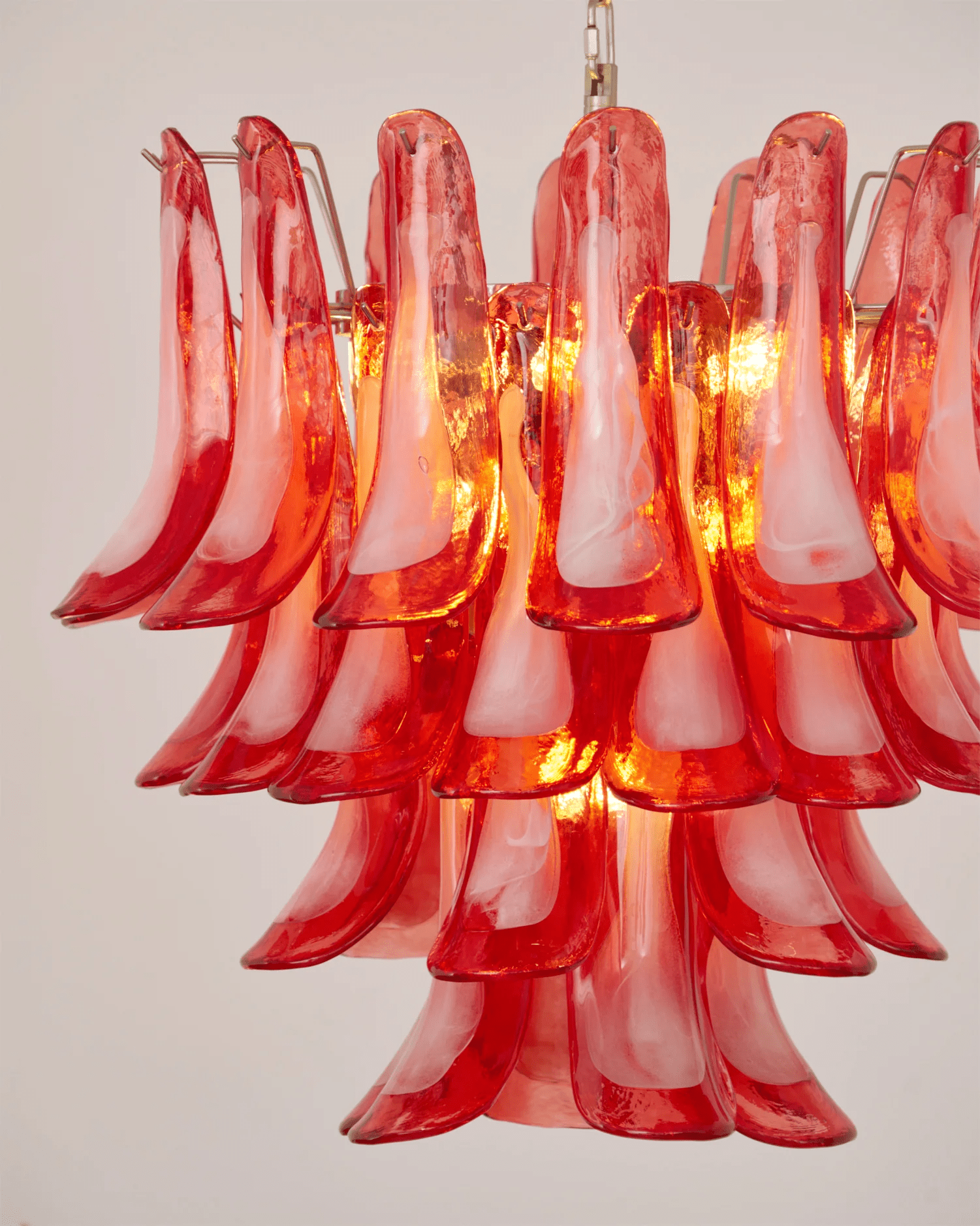 Crimson Glass Petals Chandelier Glass lighting by Bling Lighting Studio