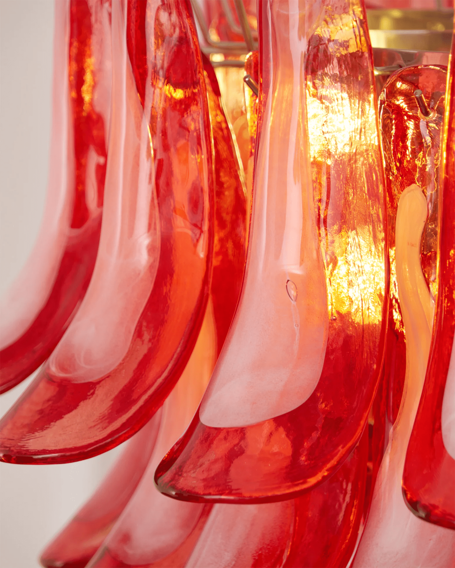 Crimson Glass Petals Chandelier Glass lighting by Bling Lighting Studio