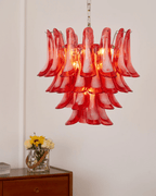 Crimson Glass Petals Chandelier Glass lighting by Bling Lighting Studio