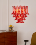 Crimson Glass Petals Chandelier Glass lighting by Bling Lighting Studio