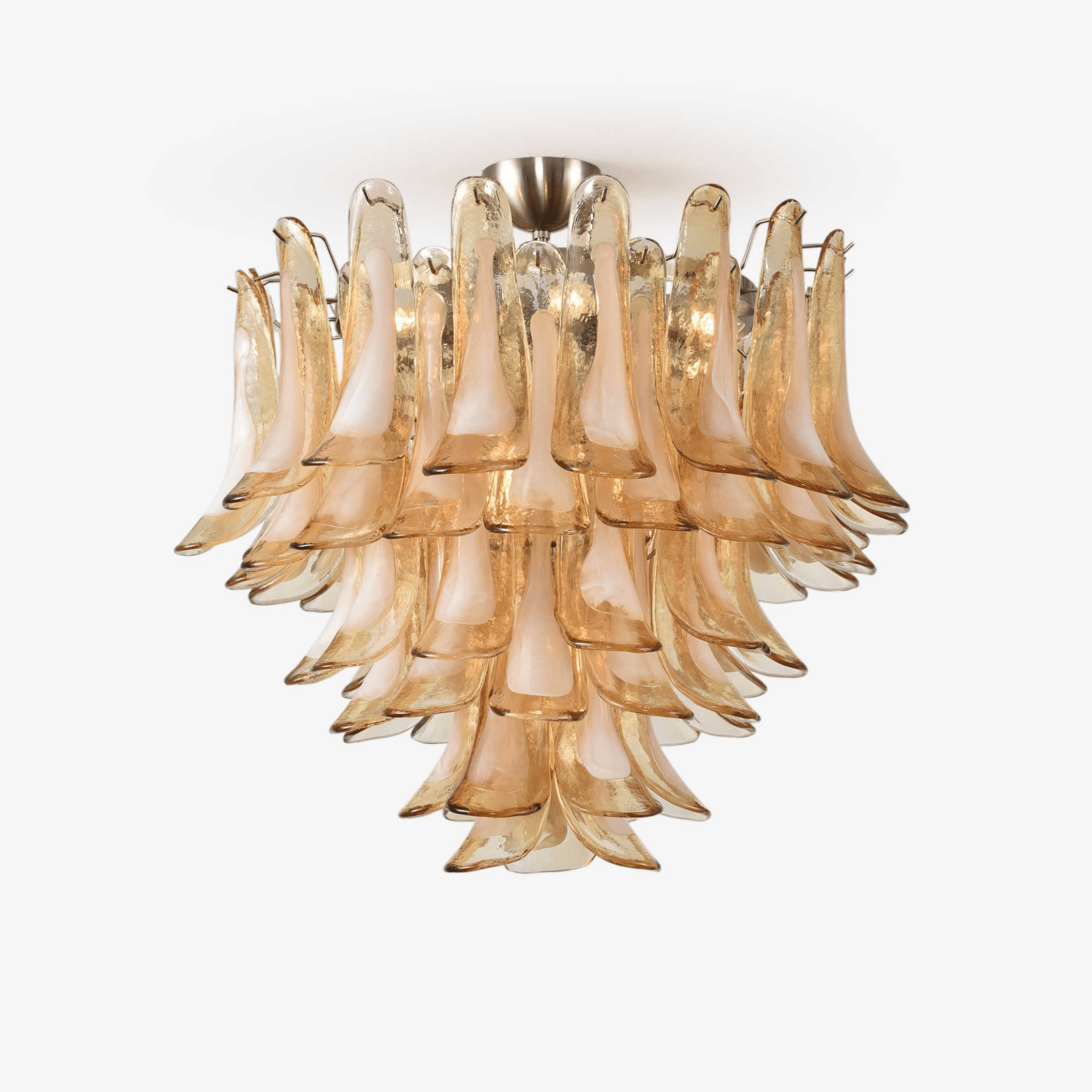 Amber Petal Glass Ceiling Lamp Glass lighting by Bling Lighting Studio