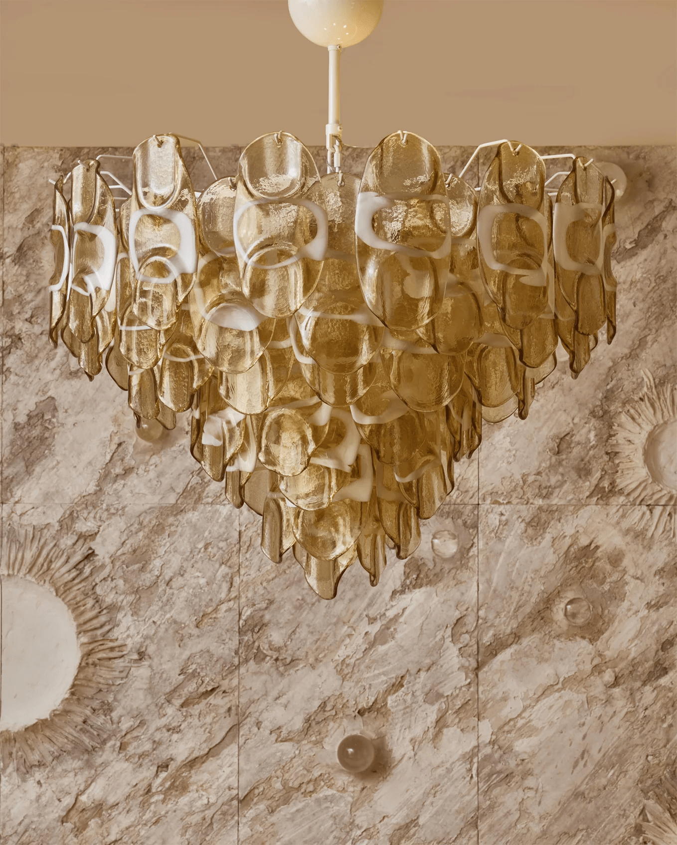 Premium Vivara Glass Chandelier material and finish detail