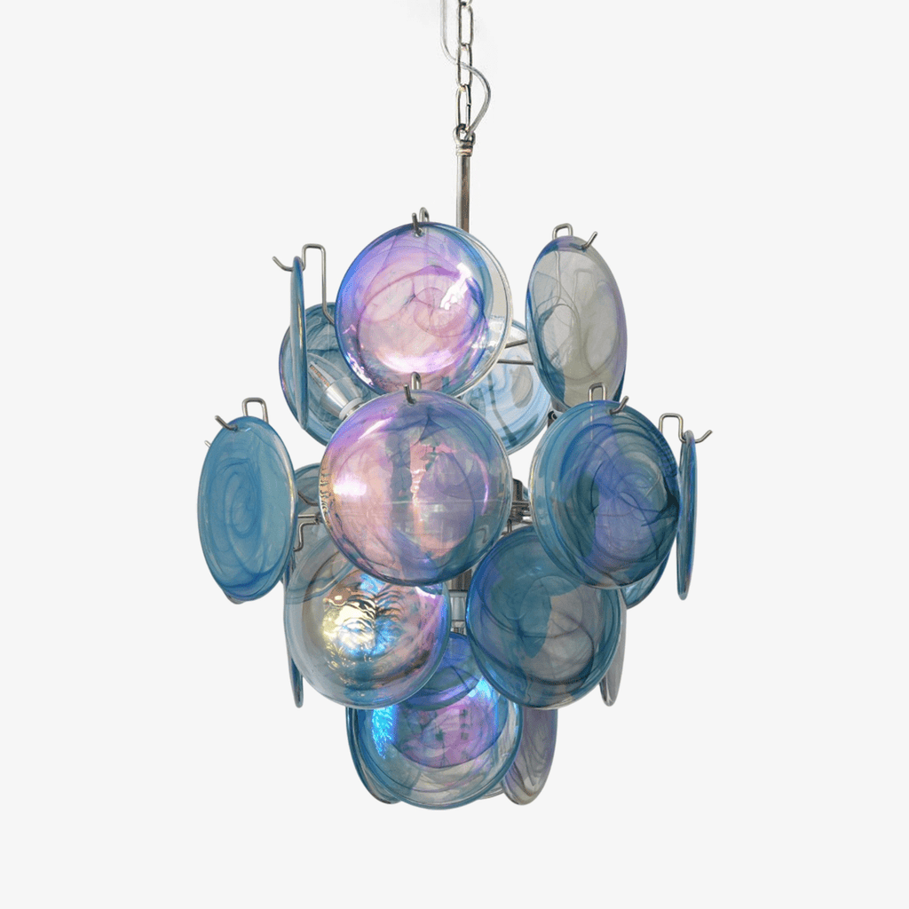 Blue Disc Glass Chandelier Glass lighting by Bling Lighting Studio