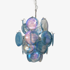 Blue Disc Glass Chandelier Glass lighting by Bling Lighting Studio