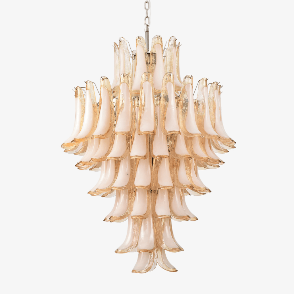 Amber Cloud Glass Petals Chandelier Glass lighting by Bling Lighting Studio