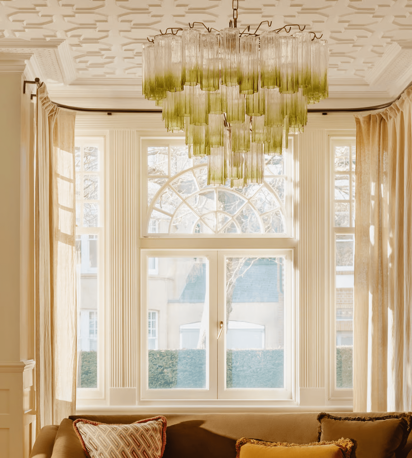 Murano Chiara Tube Chandelier detail view