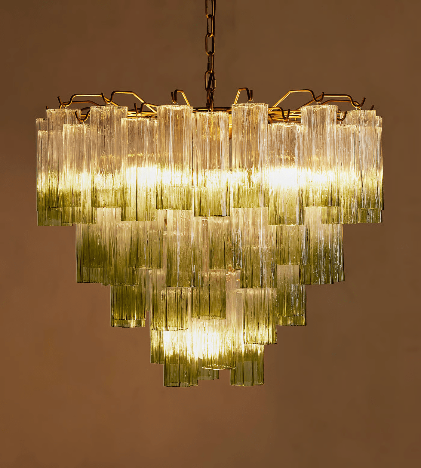 Murano Chiara Tube Chandelier material and finish detail