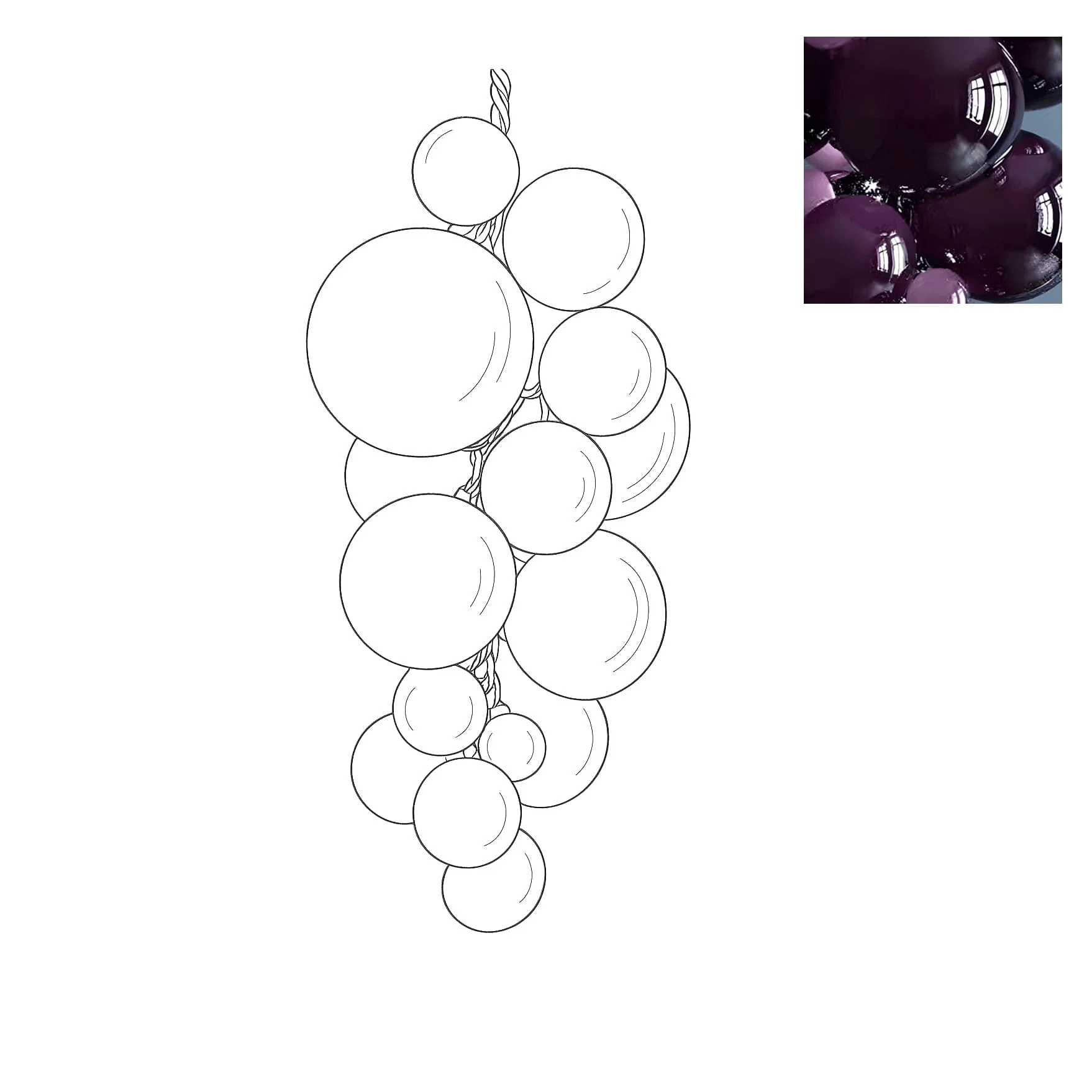 Velymo Grapetta Chandelier Glass lighting by Bling Lighting Studio