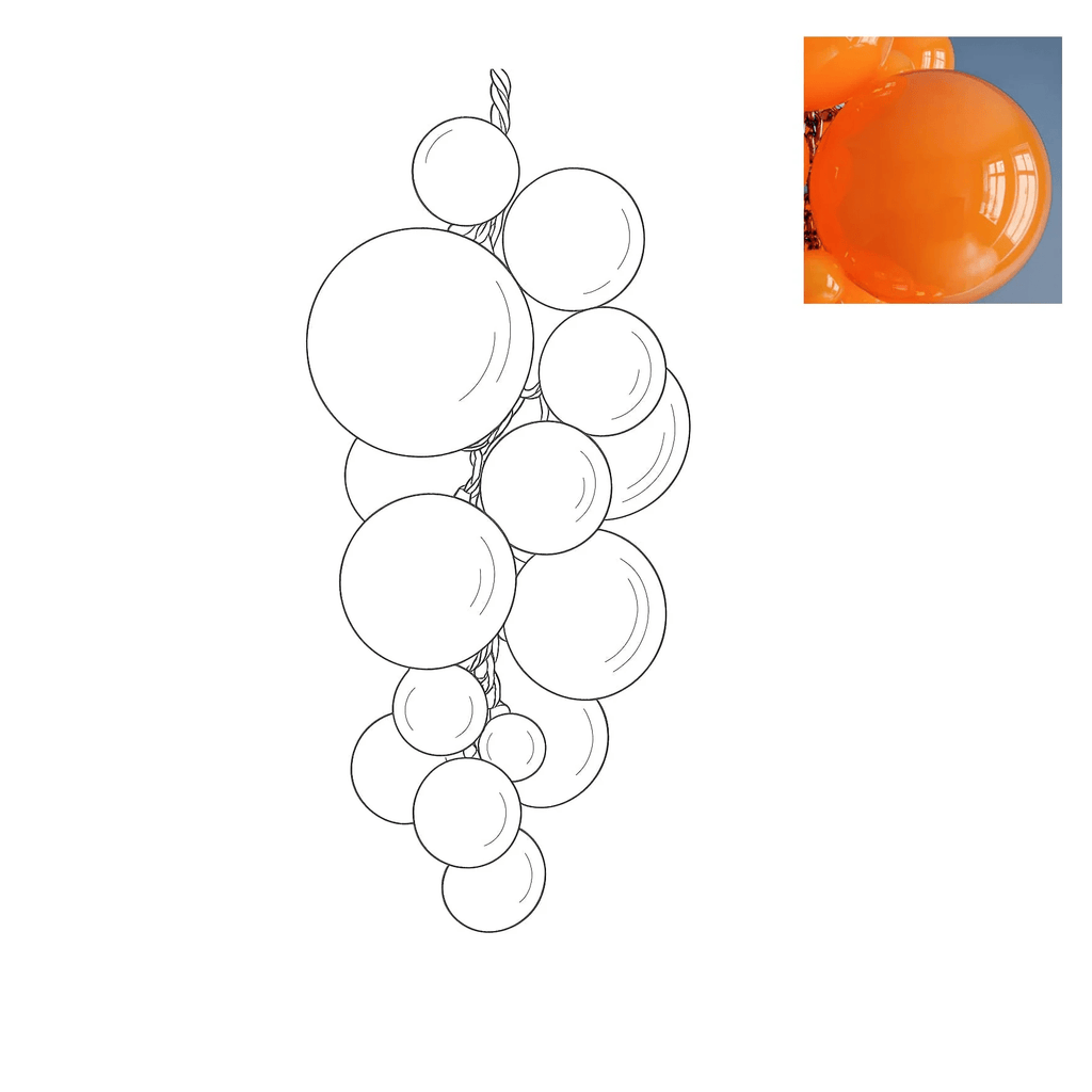 Velymo Grapetta Chandelier Glass lighting by Bling Lighting Studio