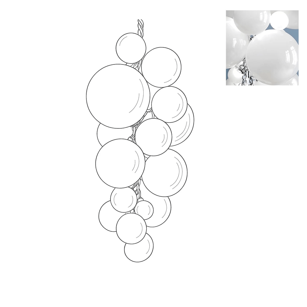 Velymo Grapetta Chandelier Glass lighting by Bling Lighting Studio