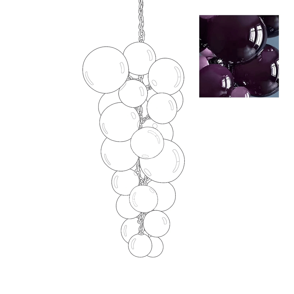 Velymo Grapetta Chandelier Glass lighting by Bling Lighting Studio