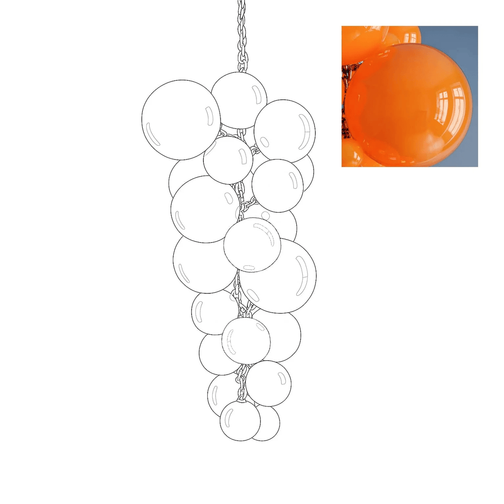 Velymo Grapetta Chandelier Glass lighting by Bling Lighting Studio