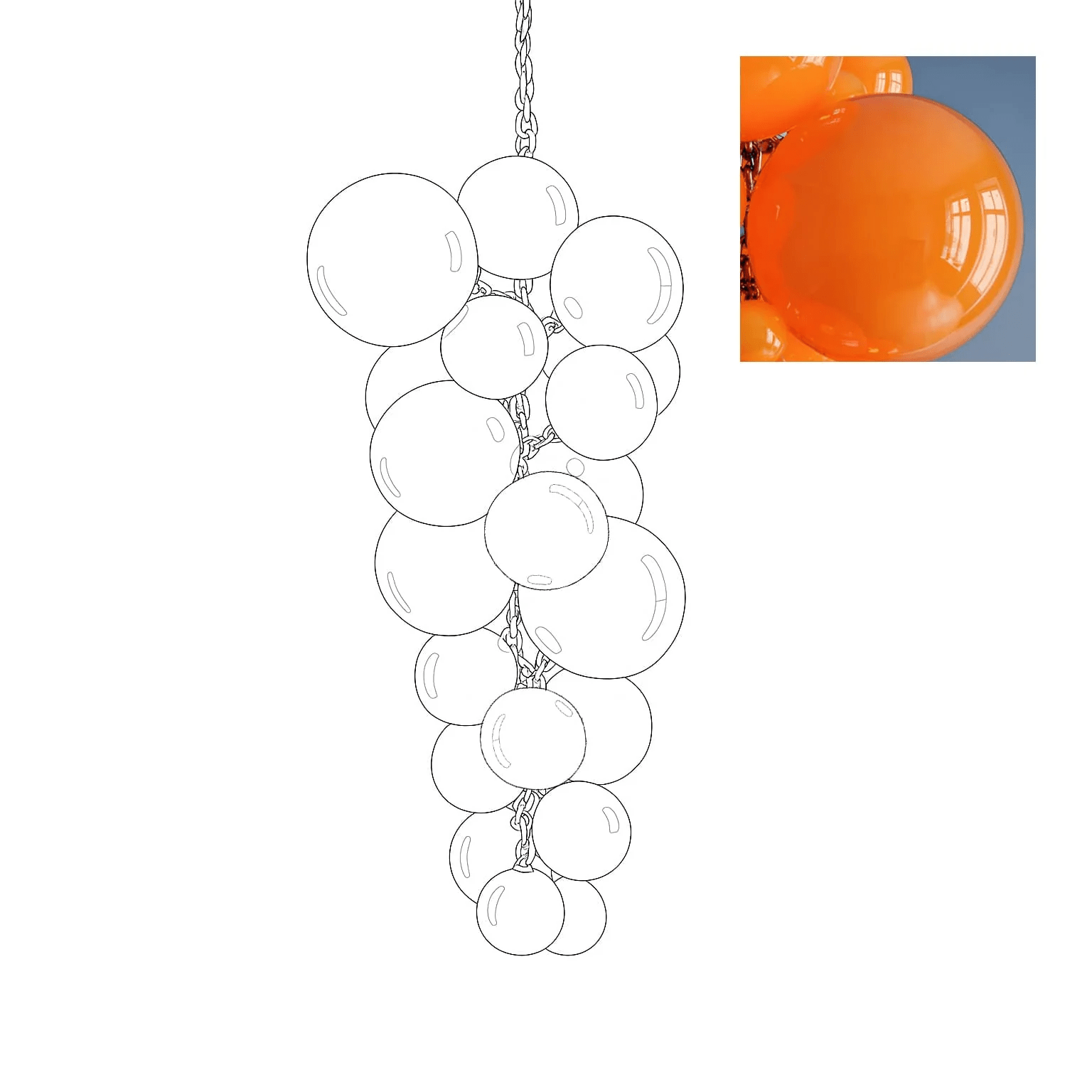 Velymo Grapetta Chandelier Glass lighting by Bling Lighting Studio