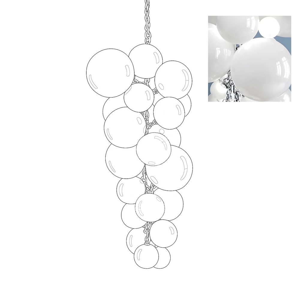 Velymo Grapetta Chandelier Glass lighting by Bling Lighting Studio