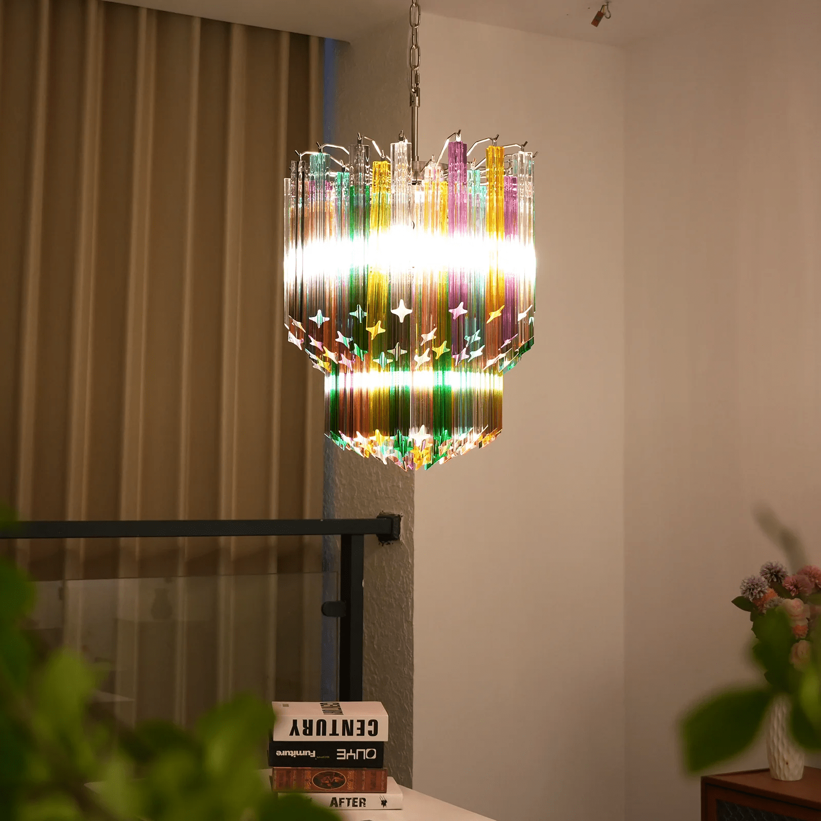 Prismatic Glass Colorful Chandelier Glass lighting by Bling Lighting Studio