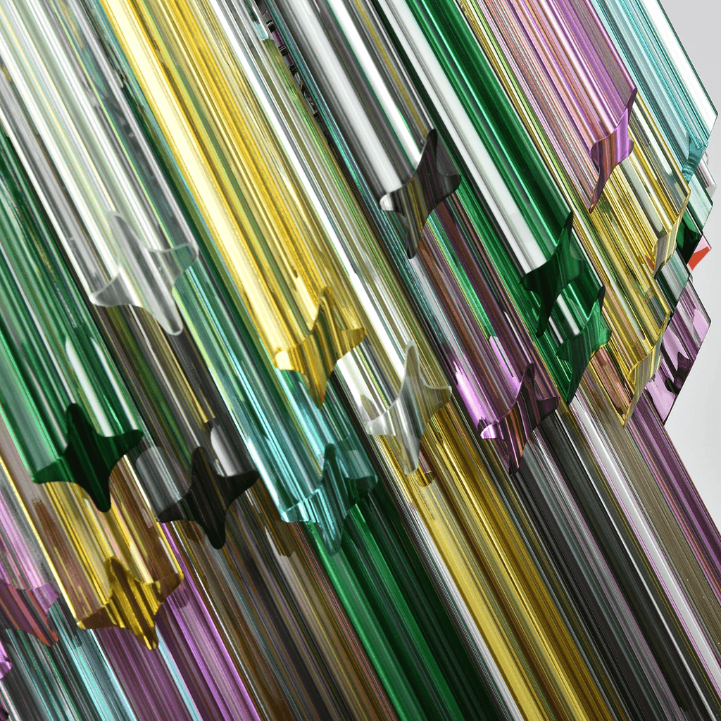 Prismatic Glass Colorful Chandelier Glass lighting by Bling Lighting Studio