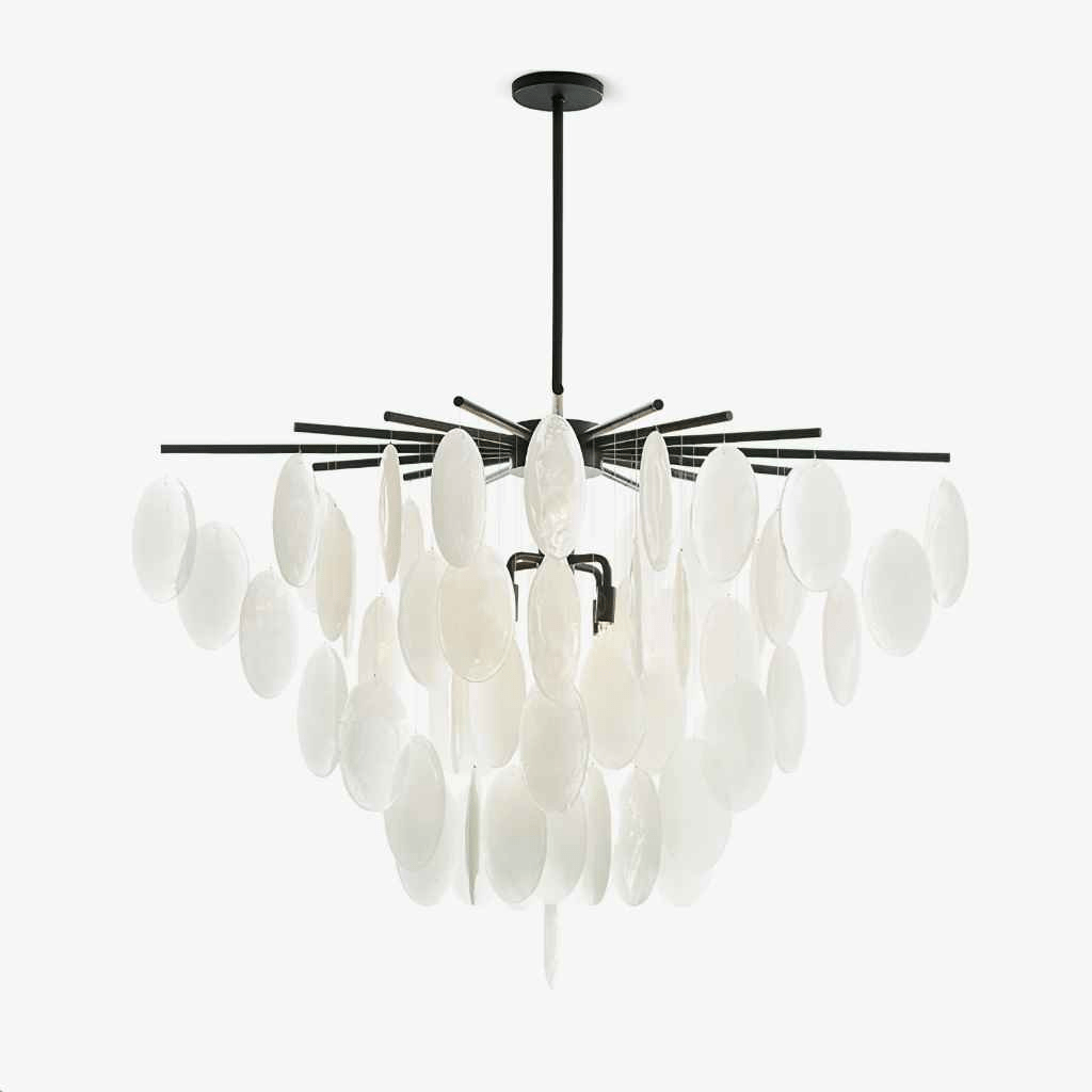 Exquisite Cascading Selenite Disc Chandelier