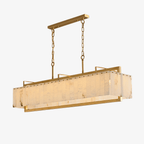 Solstice Alabaster Linear Bar Chandelier by Bling Lighting Studio