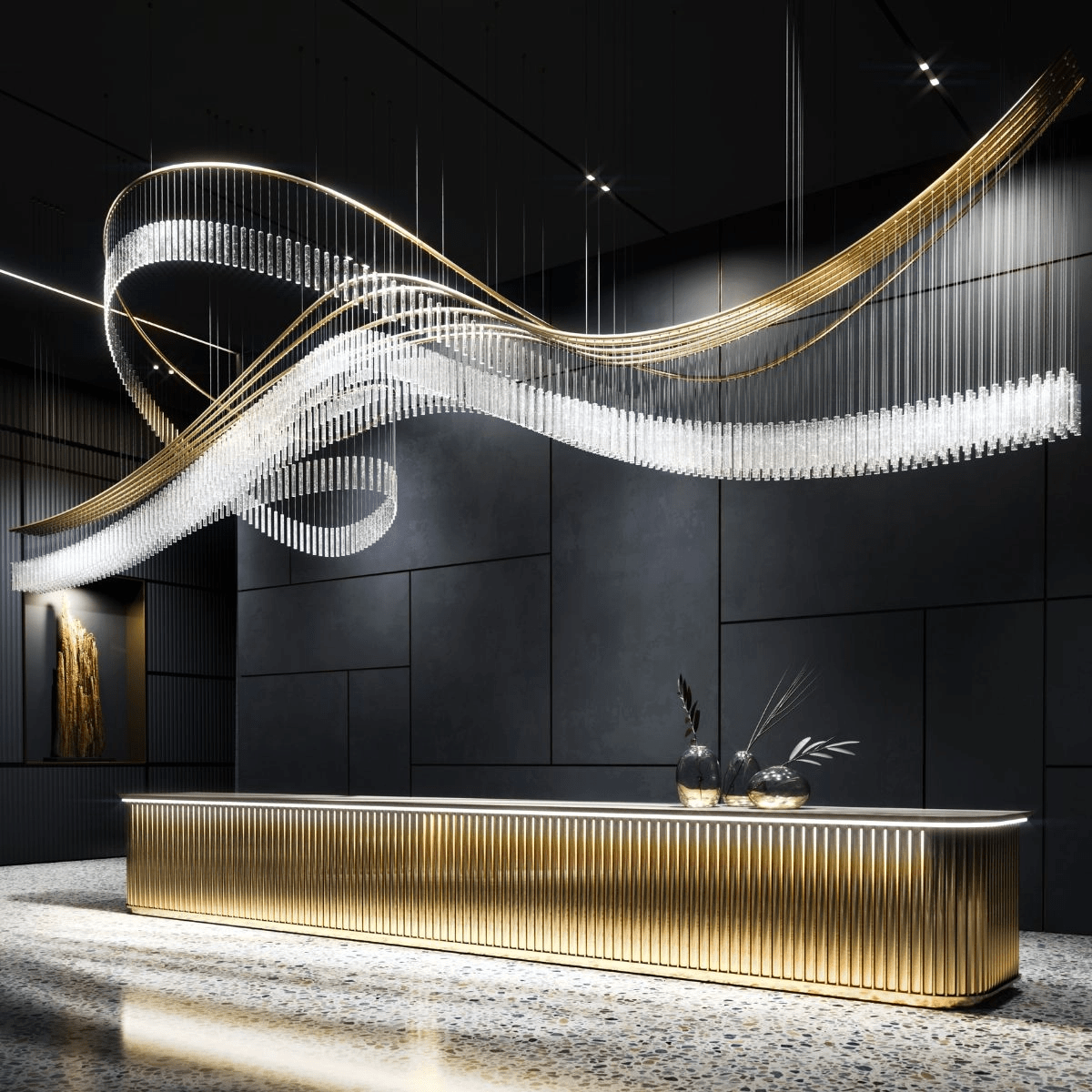 Luxury Fringe Waterfall Chandelier product image