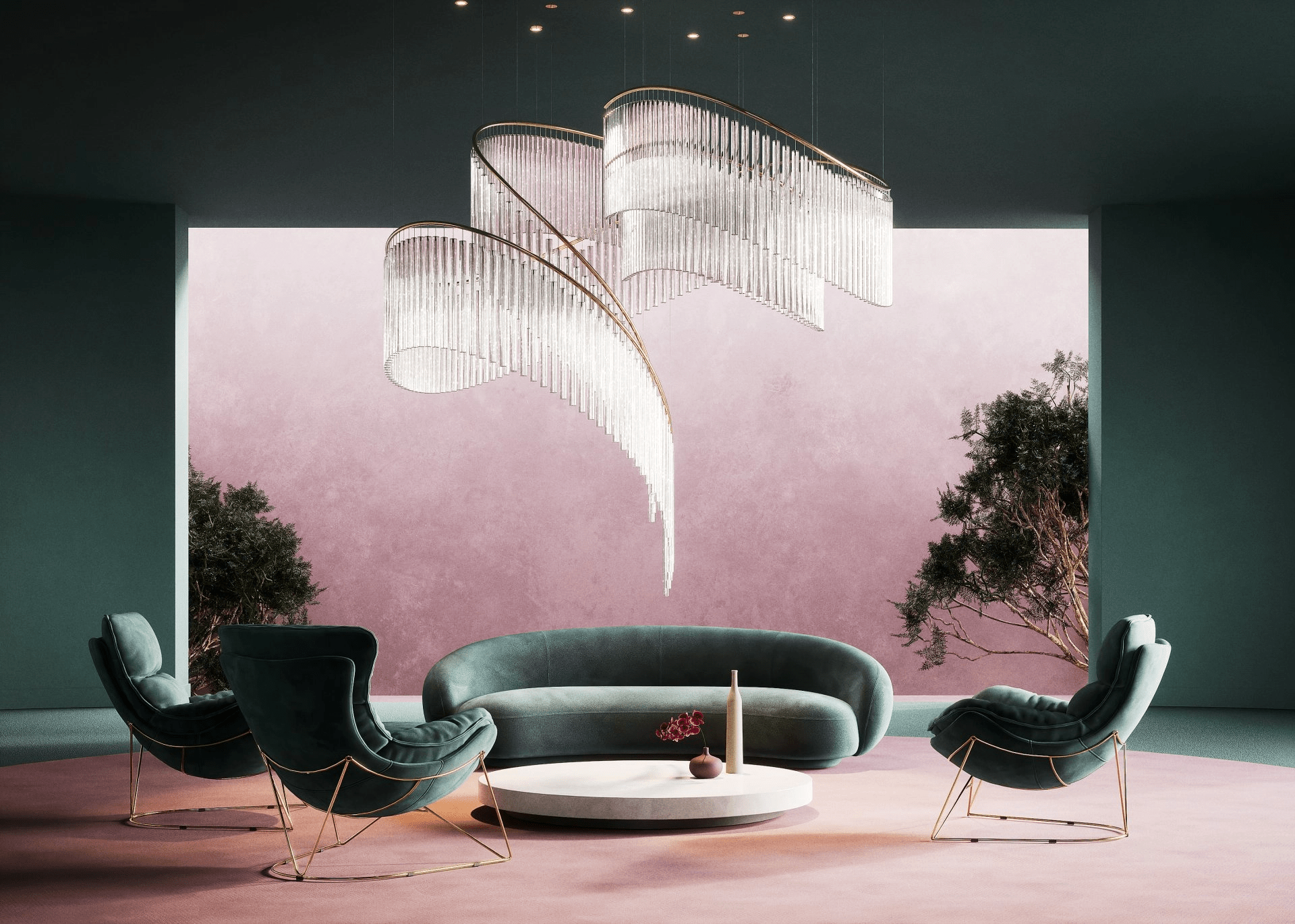 Luxury Fringe Waterfall Chandelier product image