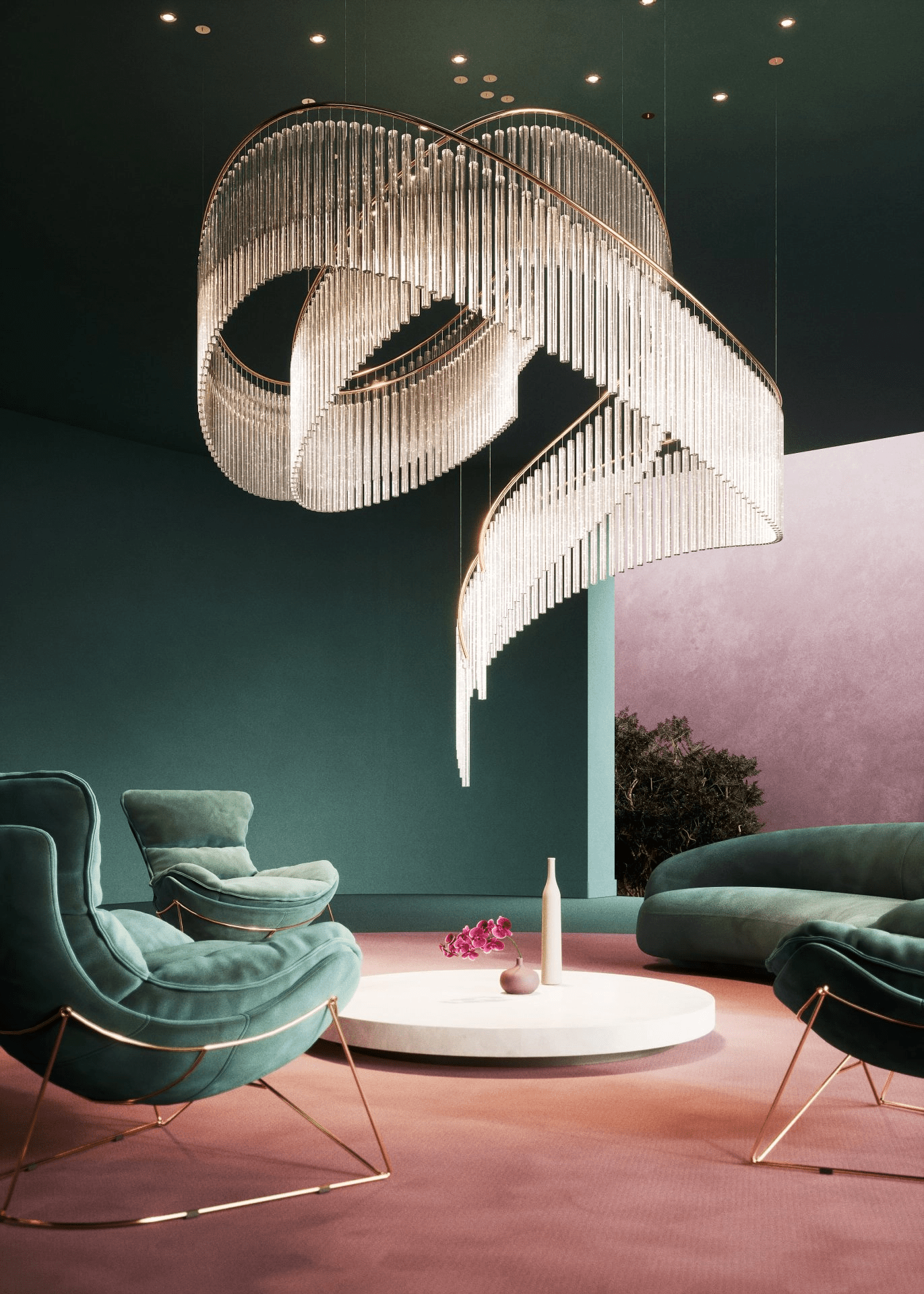 Luxury Waterfall Crystal Droplet Chandelier product image