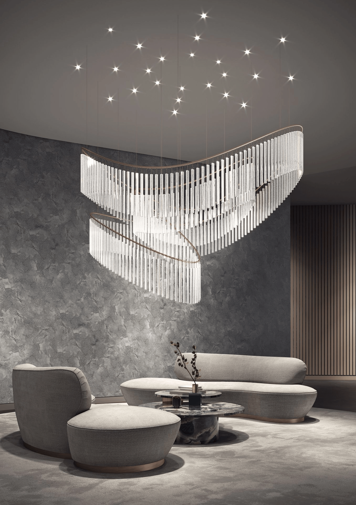 Luxury Fringe Waterfall Chandelier product image