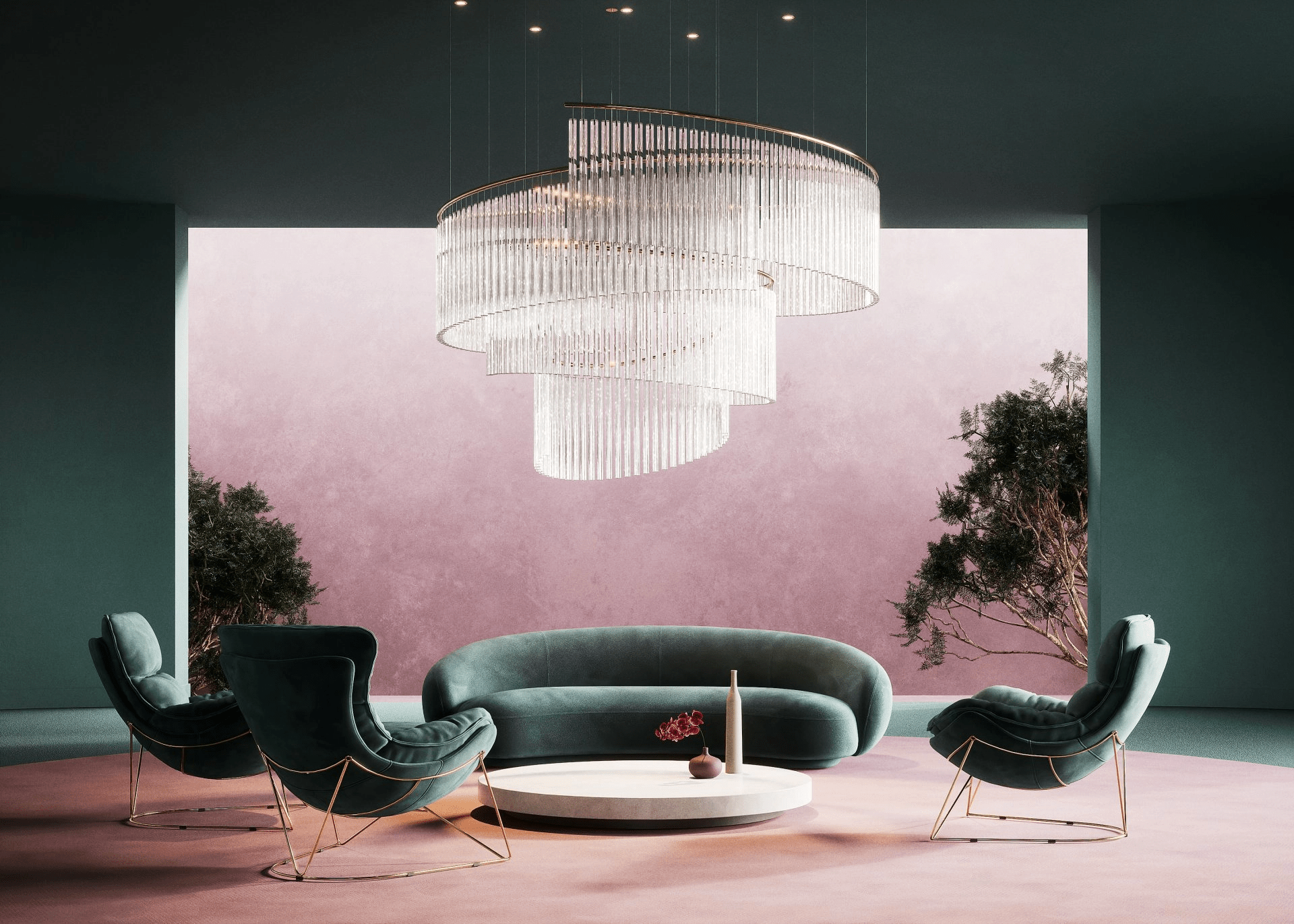 Luxury Fringe Waterfall Chandelier product image