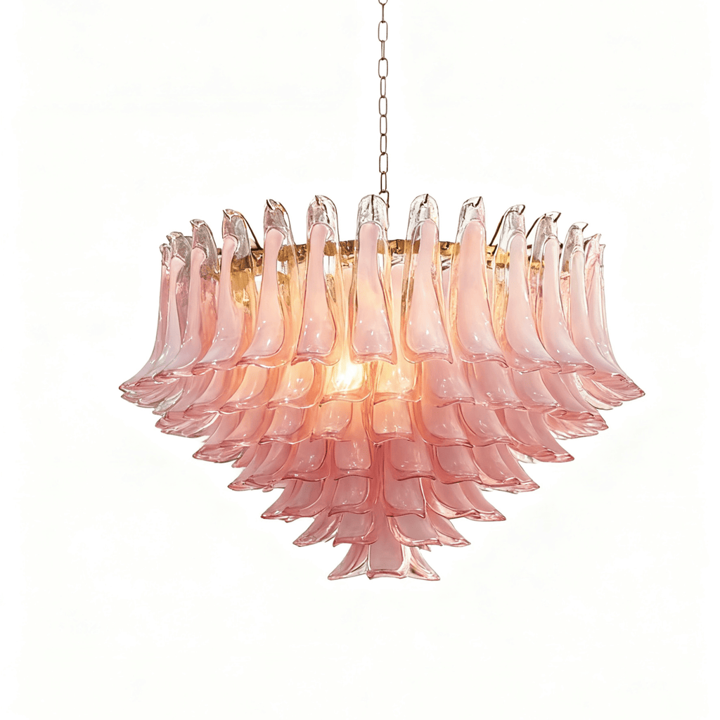 Blush Pink Glass Chandelier Glass lighting by Bling Lighting Studio