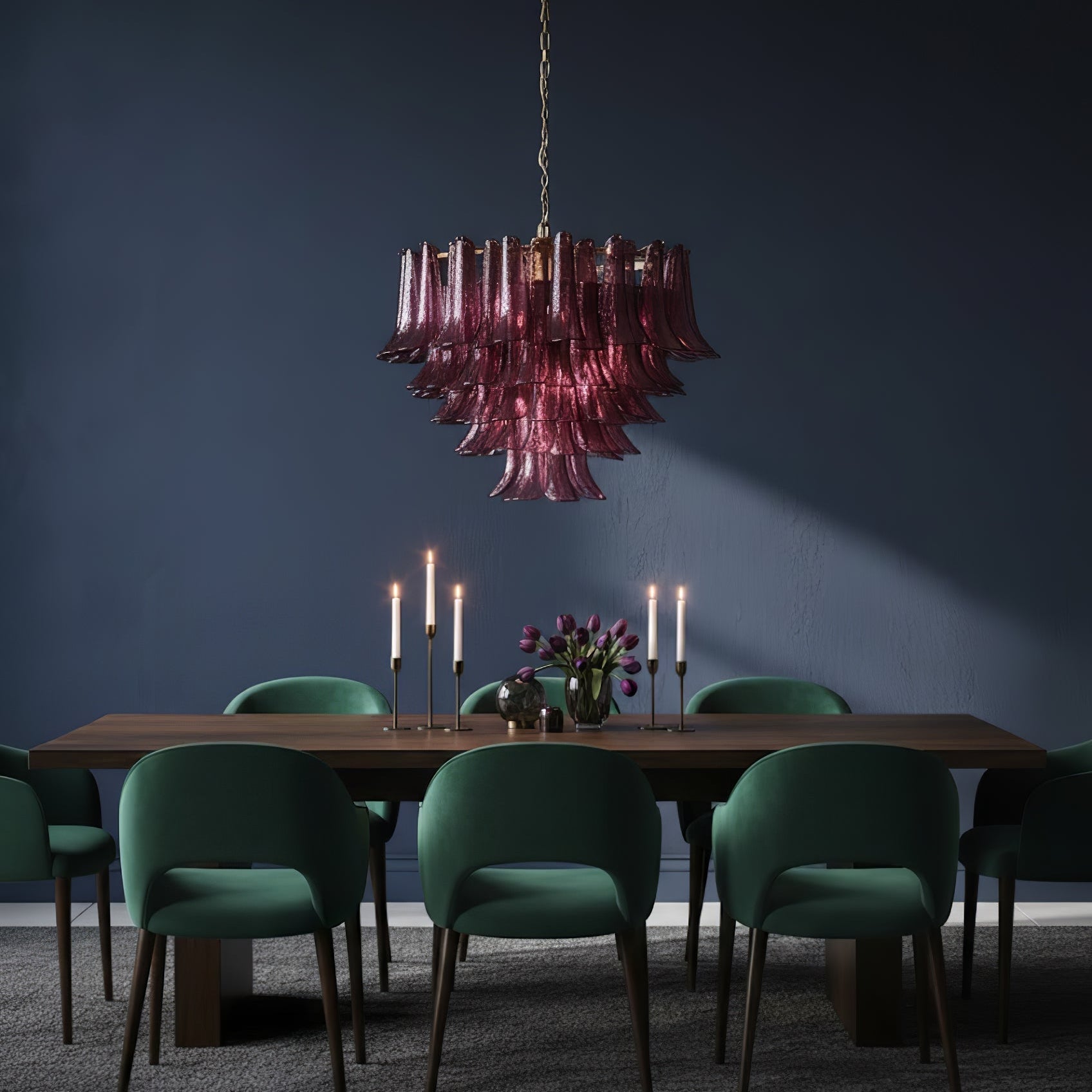 Amethyst Bloom Chandelier Glass lighting by Bling Lighting Studio