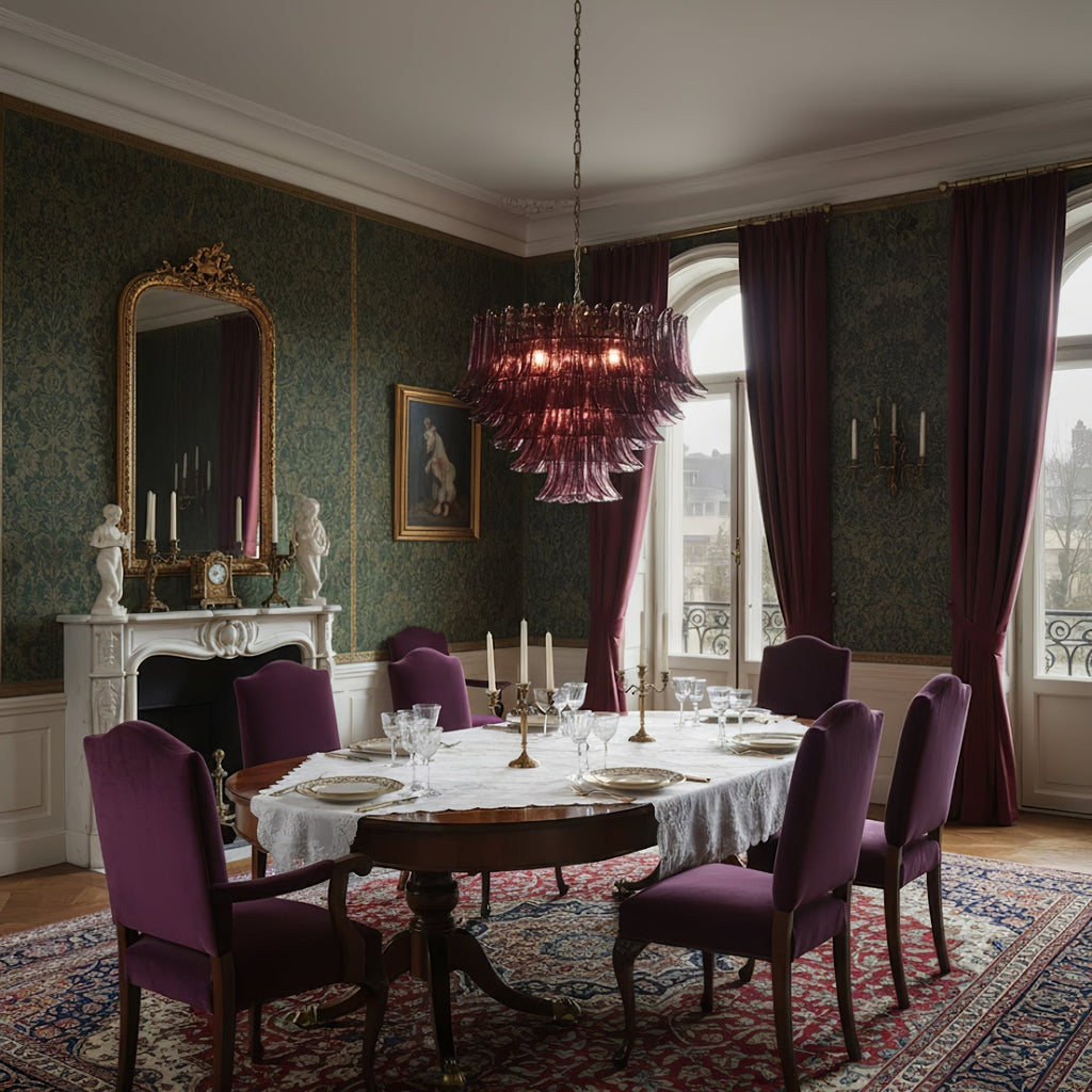 Amethyst Bloom Chandelier Glass lighting by Bling Lighting Studio