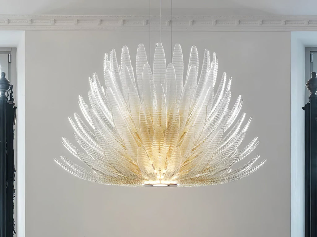 Aurelia Glass Petal Chandelier Glass lighting by Bling Lighting Studio