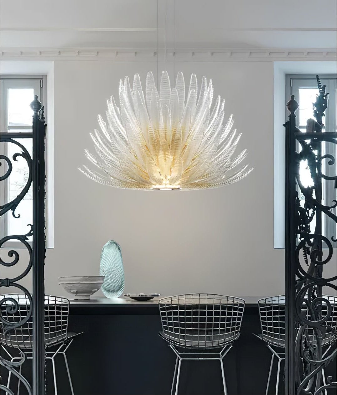 Aurelia Glass Petal Chandelier Glass lighting by Bling Lighting Studio
