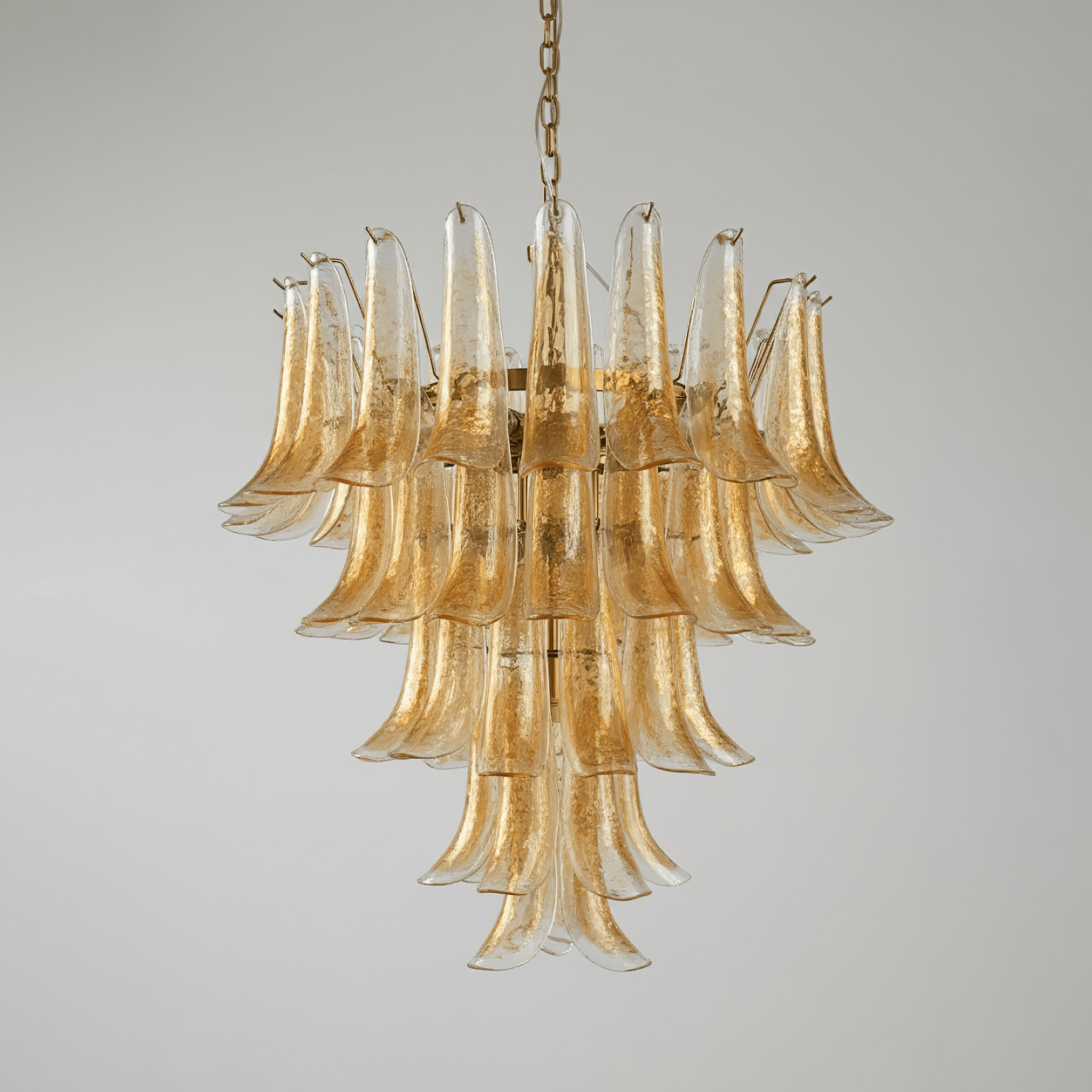 Amber Glass Petals Chandelier Glass lighting by Bling Lighting Studio