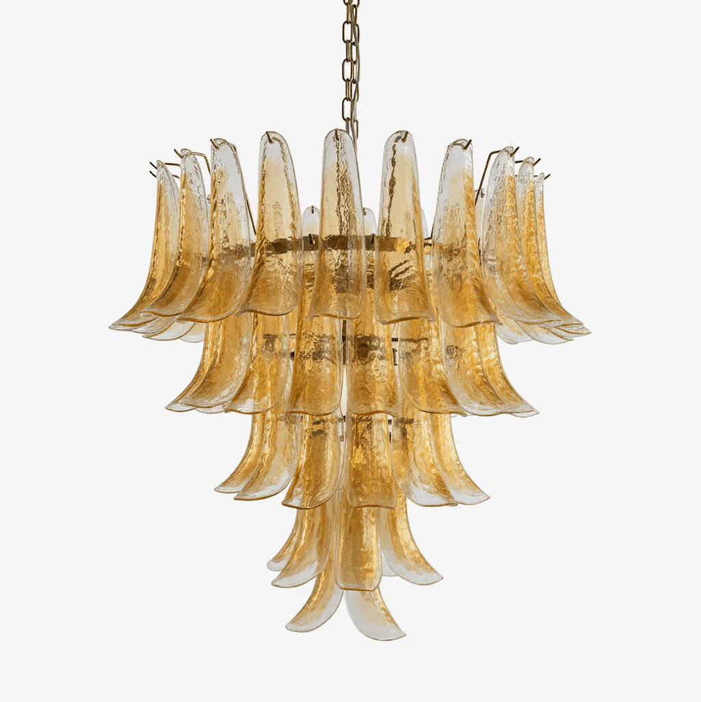 Amber Glass Petals Chandelier Glass lighting by Bling Lighting Studio
