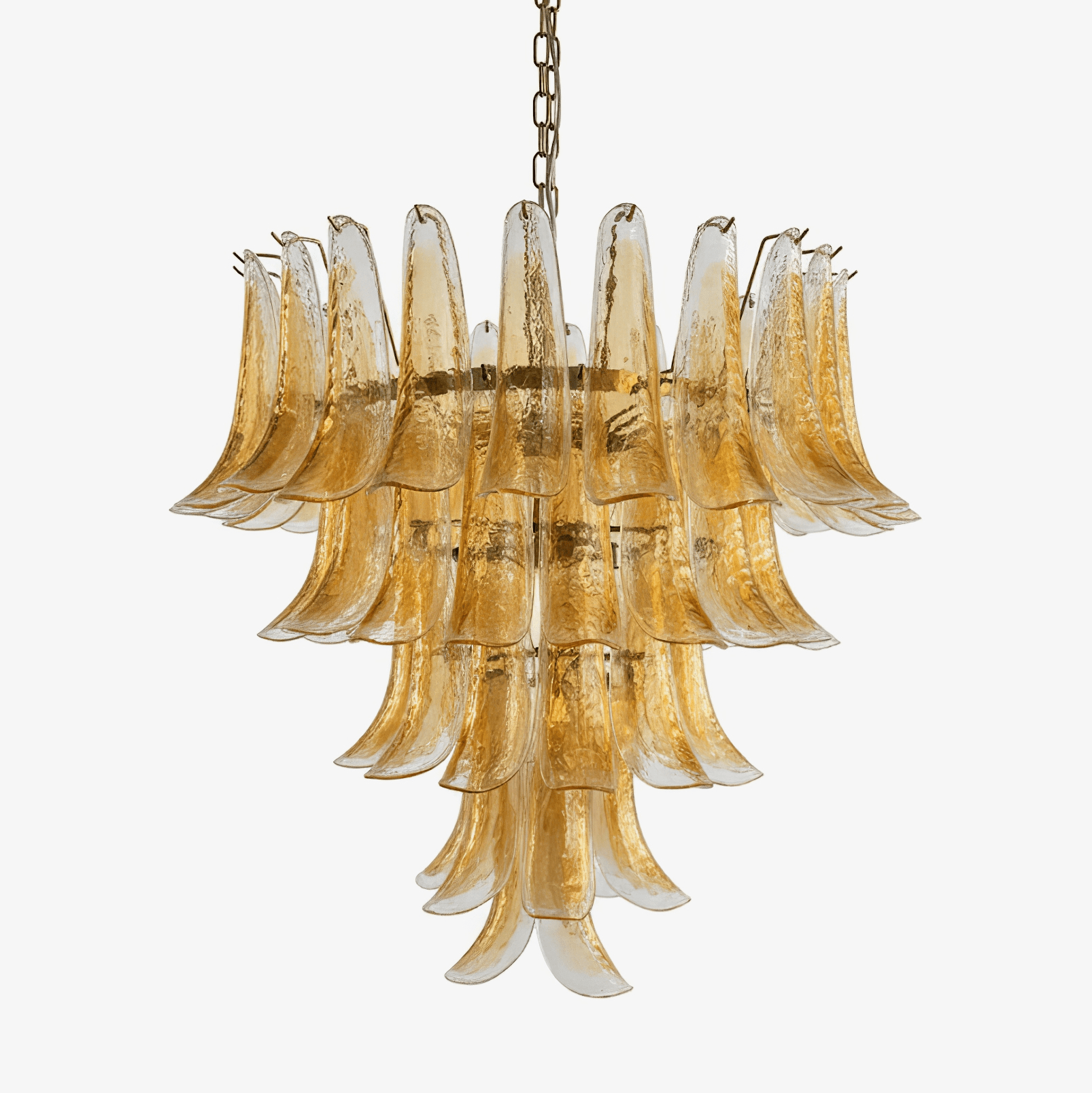 Amber Glass Petals Chandelier Glass lighting by Bling Lighting Studio