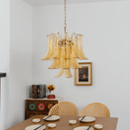 Amber Cascade Glass Chandelier Glass lighting by Bling Lighting Studio