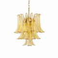 Amber Cascade Glass Chandelier Glass lighting by Bling Lighting Studio