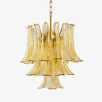 Amber Cascade Glass Chandelier Glass lighting by Bling Lighting Studio