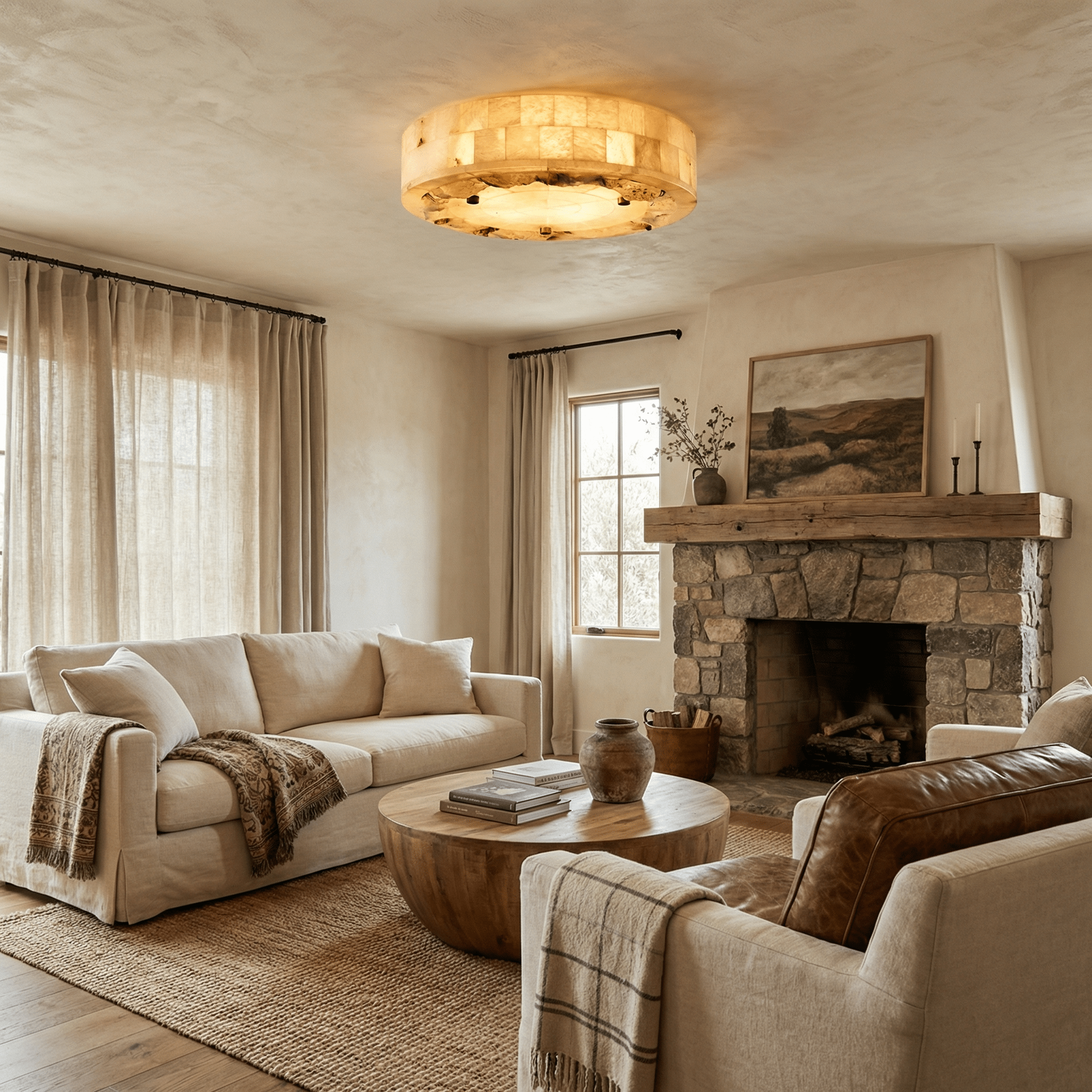 Luriel Alabaster Ceiling Light