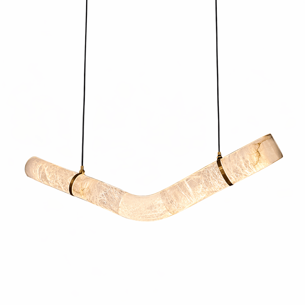 Streamlined Alabaster Pendant Lamp by Bling Lighting Studio